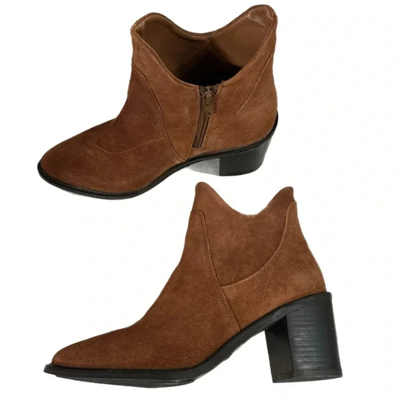 New Seychelles Pretty Little Bird Suede Cognac Brown Boots Fashion Booties Sz 8 - Picture 8 of 16